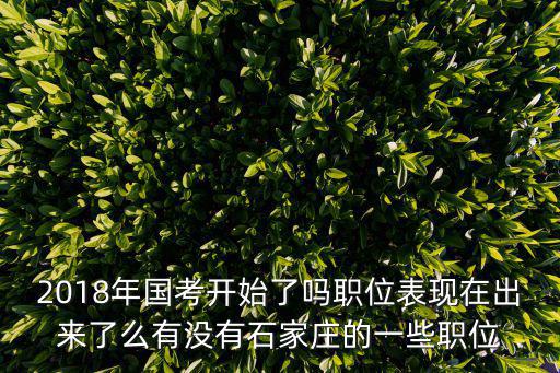 2018年國考開始了嗎職位表現在出來了么有沒有石家莊的一些職位
