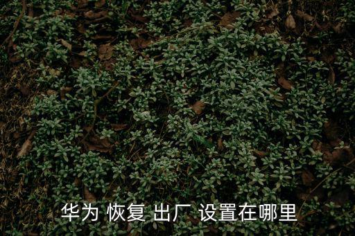 華為恢復出廠設置在哪里,三步驟!恢復手機出廠設置方法和步驟