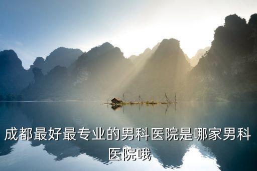 成都最好最專業的男科醫院是哪家男科醫院哦