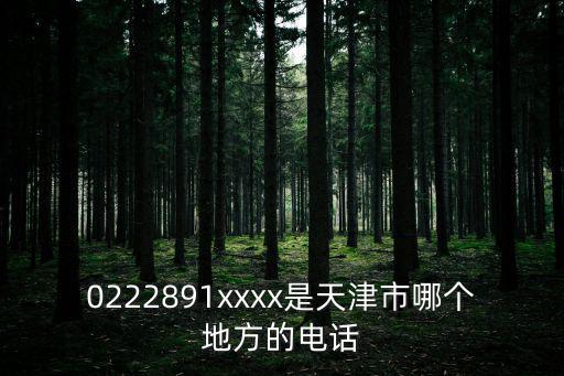 0222891xxxx是天津市哪個地方的電話