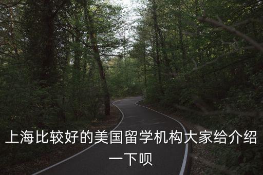 上海比較好的美國留學機構大家給介紹一下唄