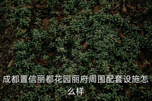 成都置信麗都花園麗府周圍配套設施怎么樣