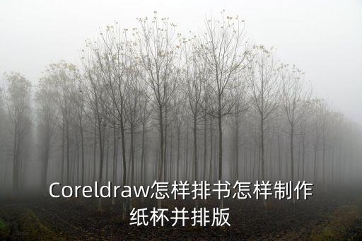 Coreldraw怎樣排書怎樣制作紙杯并排版