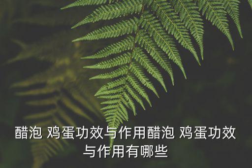 醋泡 雞蛋功效與作用醋泡 雞蛋功效與作用有哪些