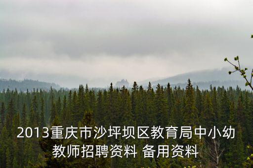 重慶市沙坪壩區公開招聘教育類公示，2013重慶市沙坪壩區教育局中小幼教師招聘公告