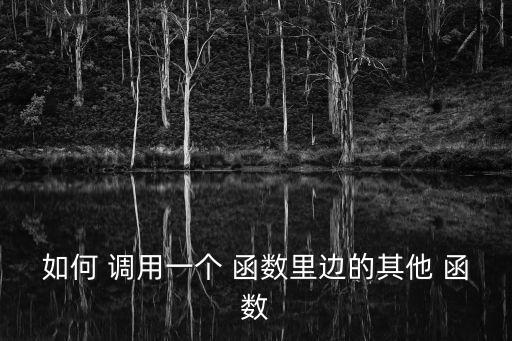如何 調用一個 函數里邊的其他 函數