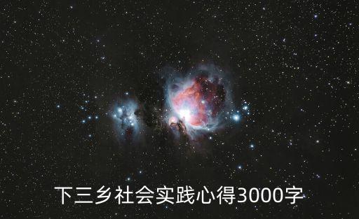 下三鄉社會實踐心得3000字