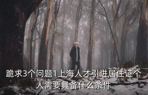 跪求3個問題1上海人才引進居住證個人需要具備什么條件