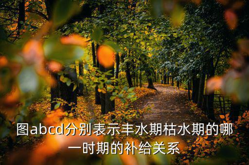 圖abcd分別表示豐水期枯水期的哪一時期的補給關系