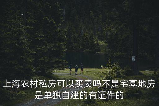 上海農村私房可以買賣嗎不是宅基地房是單獨自建的有證件的