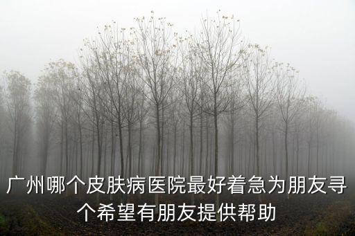 廣州哪個皮膚病醫院最好著急為朋友尋個希望有朋友提供幫助