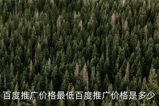 百度推廣價(jià)格最低百度推廣價(jià)格是多少