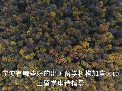 寧波有哪些好的出國留學(xué)機構(gòu)加拿大碩士留學(xué)申請指導(dǎo)