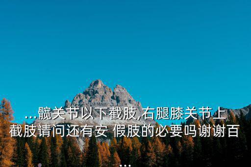 ...髖關(guān)節(jié)以下截肢,右腿膝關(guān)節(jié)上截肢請(qǐng)問(wèn)還有安 假肢的必要嗎謝謝百...
