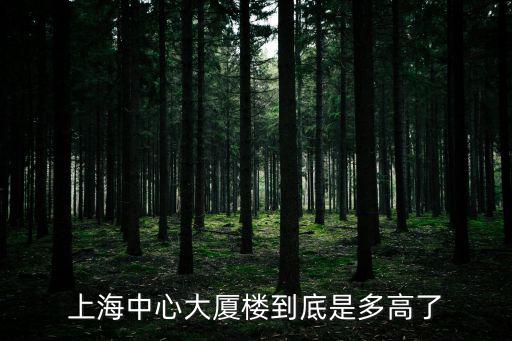 上海中心大廈樓到底是多高了