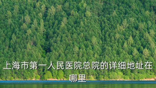 上海市第一人民醫院總院的詳細地址在哪里