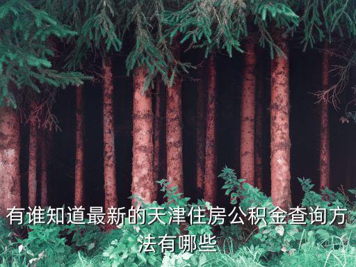 有誰知道最新的天津住房公積金查詢方法有哪些