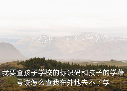 我要查孩子學校的標識碼和孩子的學藉號該怎么查我在外地去不了學