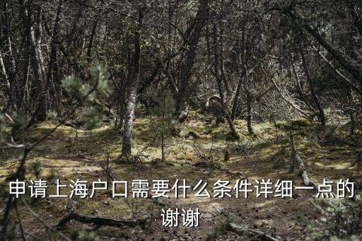 申請上海戶口需要什么條件詳細一點的謝謝