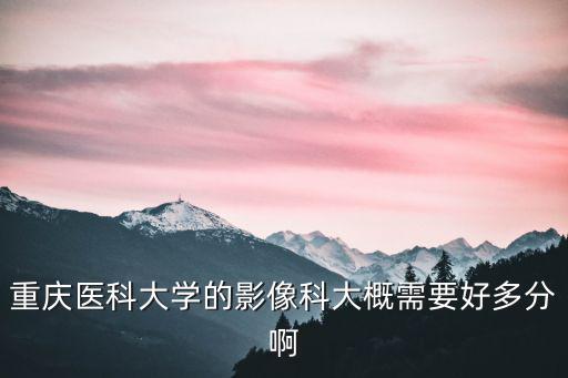 重慶醫科大學的影像科大概需要好多分啊