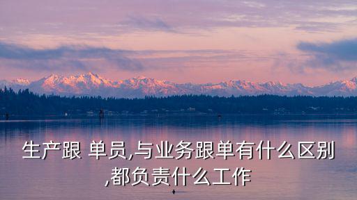生產跟 單員,與業務跟單有什么區別,都負責什么工作