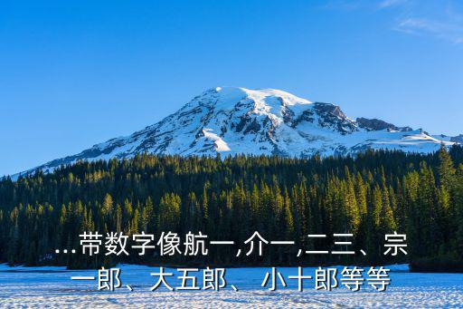 ...帶數字像航一,介一,二三、宗一郎、大五郎、 小十郎等等