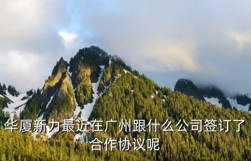 華廈新力最近在廣州跟什么公司簽訂了合作協議呢