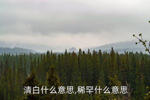  清白什么意思,稀罕什么意思
