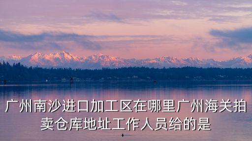 廣州南沙進口加工區(qū)在哪里廣州海關拍賣倉庫地址工作人員給的是