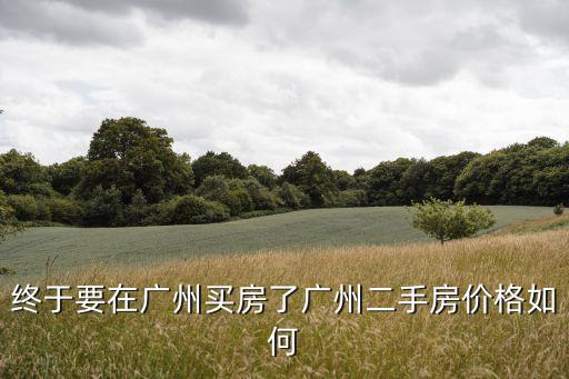 終于要在廣州買房了廣州二手房價格如何