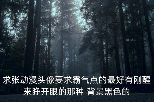 求張動漫頭像要求霸氣點的最好有剛醒來睜開眼的那種 背景黑色的