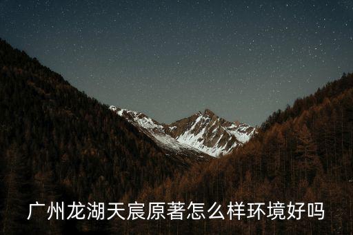 廣州龍湖天宸原著怎么樣環境好嗎