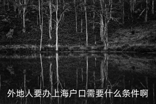 外地人要辦上海戶口需要什么條件啊