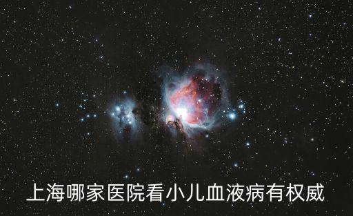上海哪家醫院看小兒血液病有權威