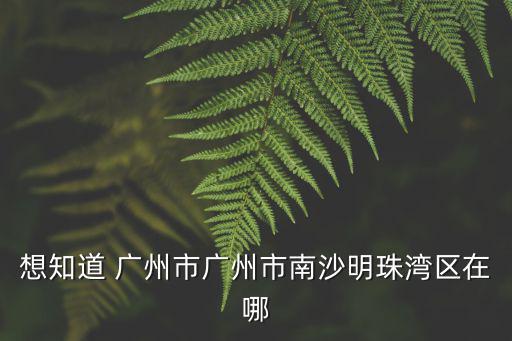 廣州市南沙區珠江灣在哪里，請問誰知道廣州市南沙灣在哪里