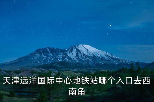 天津市西南角站有幾個入口，天津遠洋國際中心地鐵站哪個入口去西南角