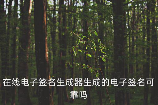 電子簽名生成器，在線電子簽名生成器生成的電子簽名可靠嗎