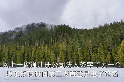 網上一窗通注冊公司法人簽字了另一個股東沒有時間第二天再登錄電子簽名