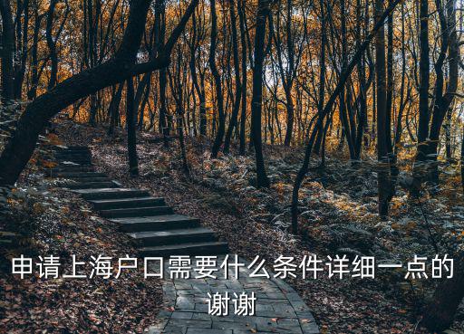 申請上海戶口需要什么條件詳細一點的謝謝