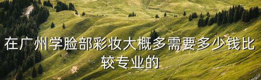 在廣州學臉部彩妝大概多需要多少錢比較專業的