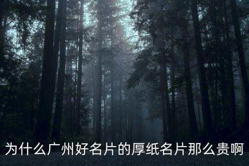 為什么廣州好名片的厚紙名片那么貴啊