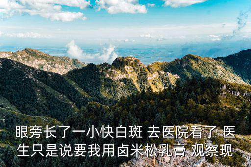 眼旁長了一小快白斑 去醫院看了 醫生只是說要我用鹵米松乳膏 觀察現