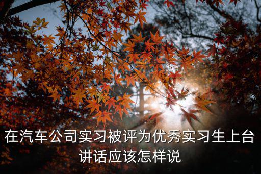 在汽車公司實習被評為優秀實習生上臺講話應該怎樣說