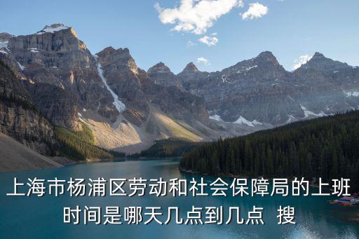 上海市楊浦區勞動和社會保障局的上班時間是哪天幾點到幾點  搜