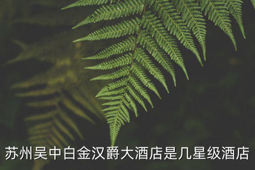 蘇州吳中白金漢爵大酒店是幾星級酒店