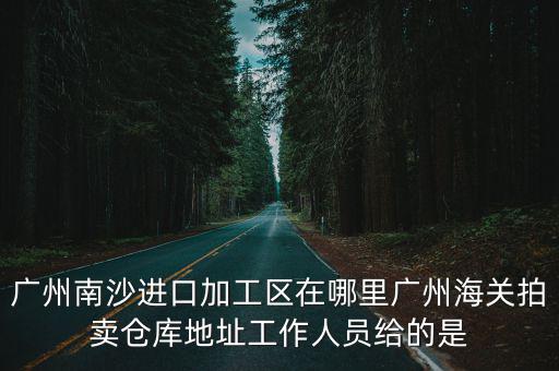 廣州聚雅堂拍賣公司官網，廣州南沙進口加工區在哪里廣州海關拍賣倉庫地址工作人員給的是