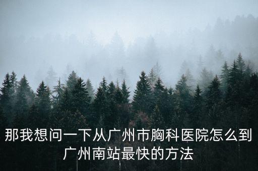 廣州南站到廣州胸科醫(yī)院怎么坐地鐵，高鐵廣州南站到廣州市胸科醫(yī)院有多遠(yuǎn)坐計(jì)程車要多少錢