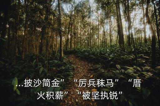 ...披沙簡金”“厲兵秣馬”“厝 火積薪”“被堅執銳”