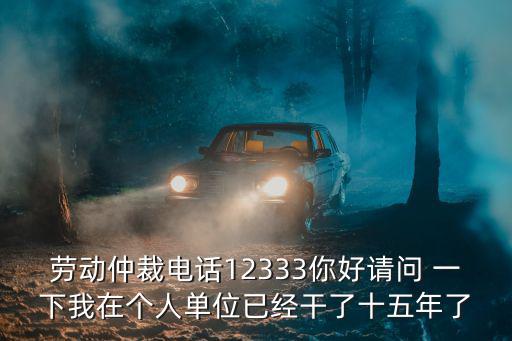 勞動仲裁電話12333你好請問 一下我在個人單位已經干了十五年了