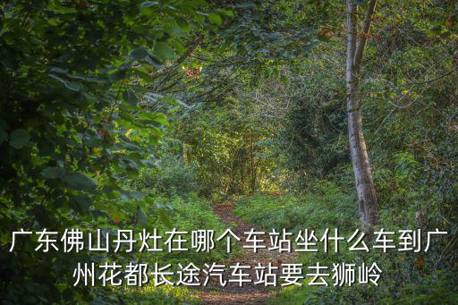廣東佛山丹灶在哪個車站坐什么車到廣州花都長途汽車站要去獅嶺
